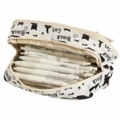 Pencil Case School Kit Black Cats White 21cm