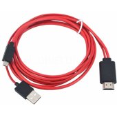 4K 30Hz Ultra HD microUSB į HDMI 2m Raudonas