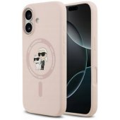 Silicone Karl&Choupette Ring MagSafe Case iPhone 17 Pink