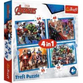 Trefl Puzzle 4in1 35,48,54,70el Brave Avengers. Avengers 34386 Tref
