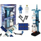 Žaislas Kosminė misija Raketa Astronautai Paleidimo įrenginys 15 dalių