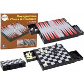 3in1 Game Set Magnetic Board Chess Checkers Backgammon