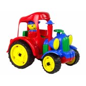 Didelis traktorius, žemės ūkio transporto priemonės figūrėlė, guminiai ratai