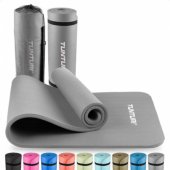Fitnessmat NBR 15mm - With carry bag Grey