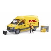 MB Sprinter DHL su vairuotoju, modelinis automobilis (geltonas)