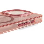 Glitter Case MagSafe suderinamas dėklas iPhone 17 Pro Max, rožinis