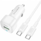 Car charger BZ34B Cloud QC 3.0 PD 3 Cable USB-C White