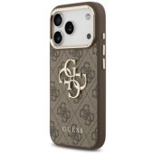 _8443059 Guess PU odos dėklas su 4G metaliniu logotipu ir auksiniu rėmeliu, skirtas iPhone 18