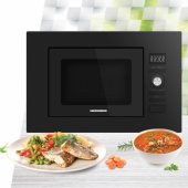 _8490605 Įmontuojama mikrobangų krosnelė 800W, 20L HMW-MDBI20GDBK HEINNER