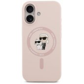 Silicone Karl&Choupette Ring MagSafe Case iPhone 17 Pink