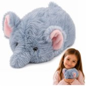 Pliušinis dramblio talismanas-minkštas žaislas, minkštas, mažas, pilkas, 18 cm