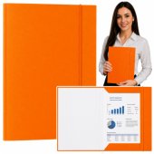 Lakuotas kartoninis aplankas su elastine juostele, A4, 300 g/ m2, oranžinis