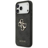 _8443060 Guess PU 4G dėklas su metaliniu logotipu, skirtas iPhone 18 Pro Max, pilkas