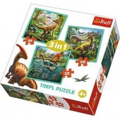 Trefl Puzzle 3-in-1 - Unusual World of Dinosaurs (GXP-645298)