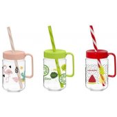 Stiklinis buteliukas 370ml, įvairių spalvų, 1 vnt.