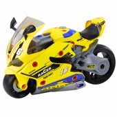 2 viename „pasidaryk pats“ dirbtuvės, šviesos, garsai, dūmai, motociklas, geltonas, 43 cm