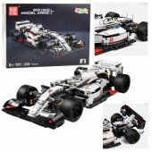 F1 lenktyninio automobilio konstruktoriaus kaladėlės, baltos ir raudonos, 1235 vnt.