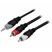 Garso kabelis 3.5mm - 2xRCA 2m juodas