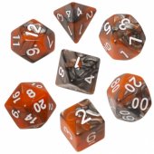 REBEL RPG Dice Set - Bicolor - Orange and Grey (106