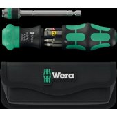 Wera Kraftform Kompakt 26 RA-R su dėklu, antgalių rinkinys, juoda/ žalia, 6 dalių