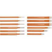 Neo Tools grąžtų, kaltų ir išmušiklių rinkinys, 12 vnt.