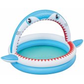 Sharktastic Kids Inflatable Sprinker Play Pool 1.63 m