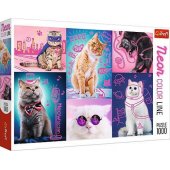Trefl dėlionė 1000 Neon Color Line - Super cats