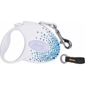 Flexi FLEXI Glam Splash Ocean pavadėlis, S Tape 3m, baltas