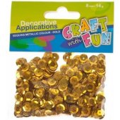 Craft with Fun Cekiny metaliczne kółka 8mm złote (231683)