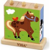 Viga Drewniana Układanka Logiczna Puzzle Edukacyjne Viga Toys Farma 9