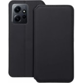 Dual Pocket Book Cover Xiaomi Redmi Note 12 4G, juodas