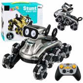 Remote Controlled Robot Dog RC 8 Wheels Demo Mode Tricks Silver