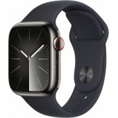 Watch Series 9 Cellular 41 mm grafito nerūdijantis plienas/ nakties juodumo apyrankė S/ M