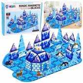 Magnetic Blocks Ice Land Animal Figures Blue 94 pcs.