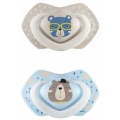 Silicone Symmetrical Soother 0-6m BONJOUR PARIS 22/ 647 Blue 2 pcs