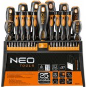 Neo set of screwdrivers and screwdriver bits 37 items (04-210)