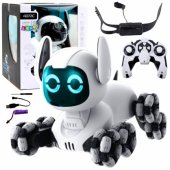 TOOBY Robot Dog Remote Controlled RC 360° Lights Sounds Black and Whit