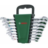 Bosch Powertools wrench with ratchet set, 8 pieces (green/ black)