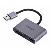 UNITEK ADAPTER USB-A - HDMI & VGA, FULLHD, M/ F