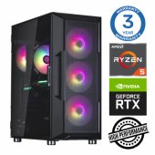 Ryzen 5 5500 16GB 250SSD M.2 NVME+2TB RTX3050 6GB no-OS Black