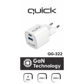 QG-322 GaN Charger USB-C / USB 30W