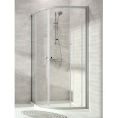 Concept 100 900x900x1900 mm R=500 Matt silver / Clear glass AP