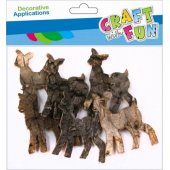 Craft with Fun CF DEKORATYVINĖ PUOŠMENA DREWNOKSZT ŽIEVĖ STIRNA 5CM6SZT 12