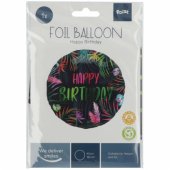 Folinis balionas „Birthday Neon Tropical“ 45 cm