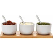 Excellent Houseware dubenėliai padažams patiekti su šaukšteliais