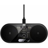 Digital LED Display dual wireless charger 20W Black