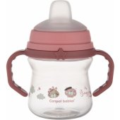 Puodelis su silikoniniu snapeliu FirstCup BONJOUR PARIS 6m+ 150ml 56/ 612, rožinis