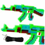 Pixel Rifle Weapon Lights Sounds Blue 39cm