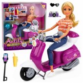 Anlily Traveler Doll on Scooter Glasses Phone Holder Accessories