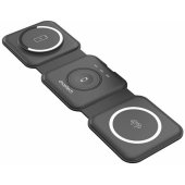 T588-F 3in1 Magnetic Wireless Charger 15W Black